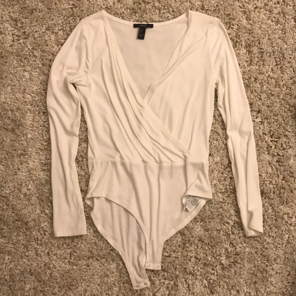 White V-Neck Bodysuit